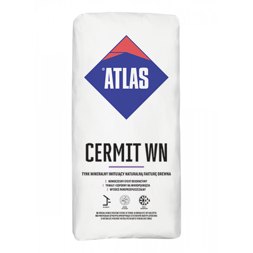 Штукатурка мінеральна імітуюча фактуру дерева АТLAS CERMIT WN 25кг Штукатурка мінеральна імітуюча фактуру дерева АТLAS CERMIT WN 25кг