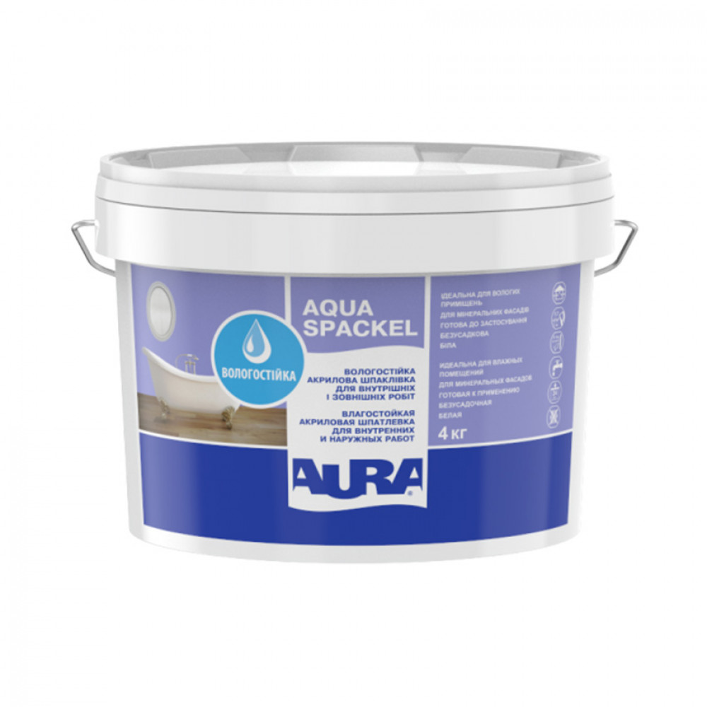 Шпаклівка акрилова вологостійка  Lux Pro Aqua Spackel AURA 4кг Шпаклівка акрилова вологостійка  Lux Pro Aqua Spackel AURA 4кг