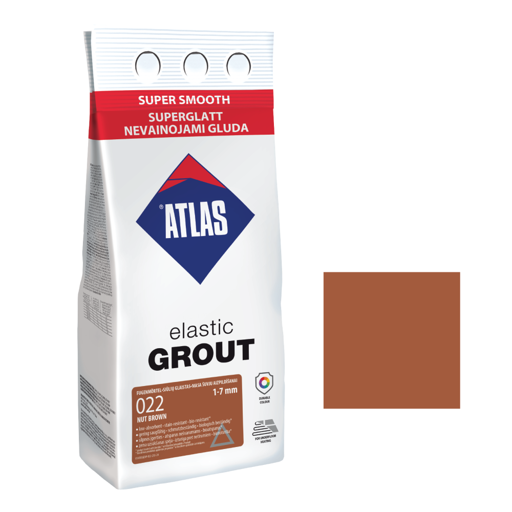 Фуга для плитки ATLAS ELASTIC GROUT (1-7 мм) 022 горіховий 2 кг Фуга для плитки ATLAS ELASTIC GROUT (1-7 мм) 022 горіховий 2 кг