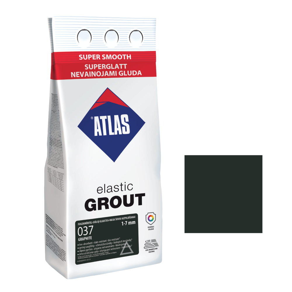 Фуга для плитки ATLAS ELASTIC GROUT (1-7 мм) 037 графітовий 2 кг Фуга для плитки ATLAS ELASTIC GROUT (1-7 мм) 037 графітовий 2 кг