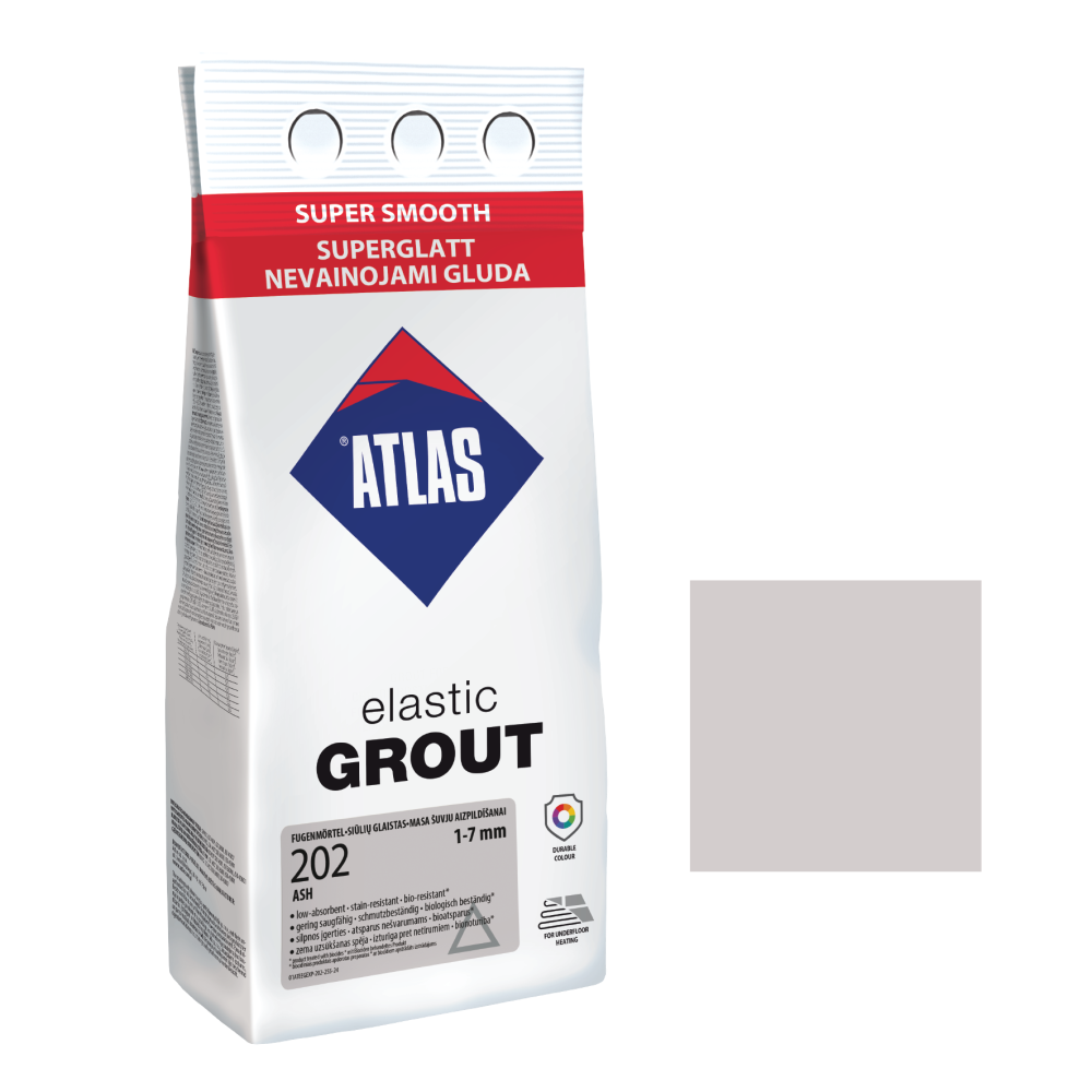 Фуга для плитки ATLAS ELASTIC GROUT (1-7 мм) 202 попелястий 2 кг Фуга для плитки ATLAS ELASTIC GROUT (1-7 мм) 202 попелястий 2 кг