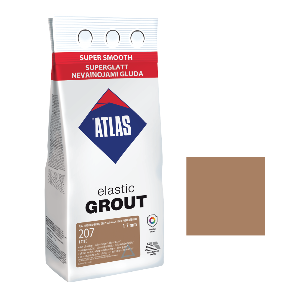 Фуга для плитки ATLAS ELASTIC GROUT (1-7мм) 207 лате 2кг Фуга для плитки ATLAS ELASTIC GROUT (1-7мм) 207 лате 2кг