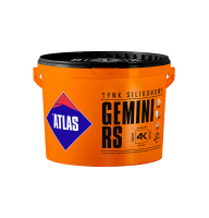 Штукатурка декоративна силіконова ATLAS GEMINI RS, баранек 1,5 мм, база біла 25 кг