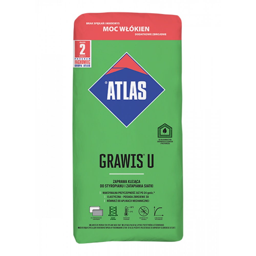Клей для перетяжки і приклейки ATLAS GRAWIS U 25 кг  Клей для перетяжки і приклейки ATLAS GRAWIS U 25 кг