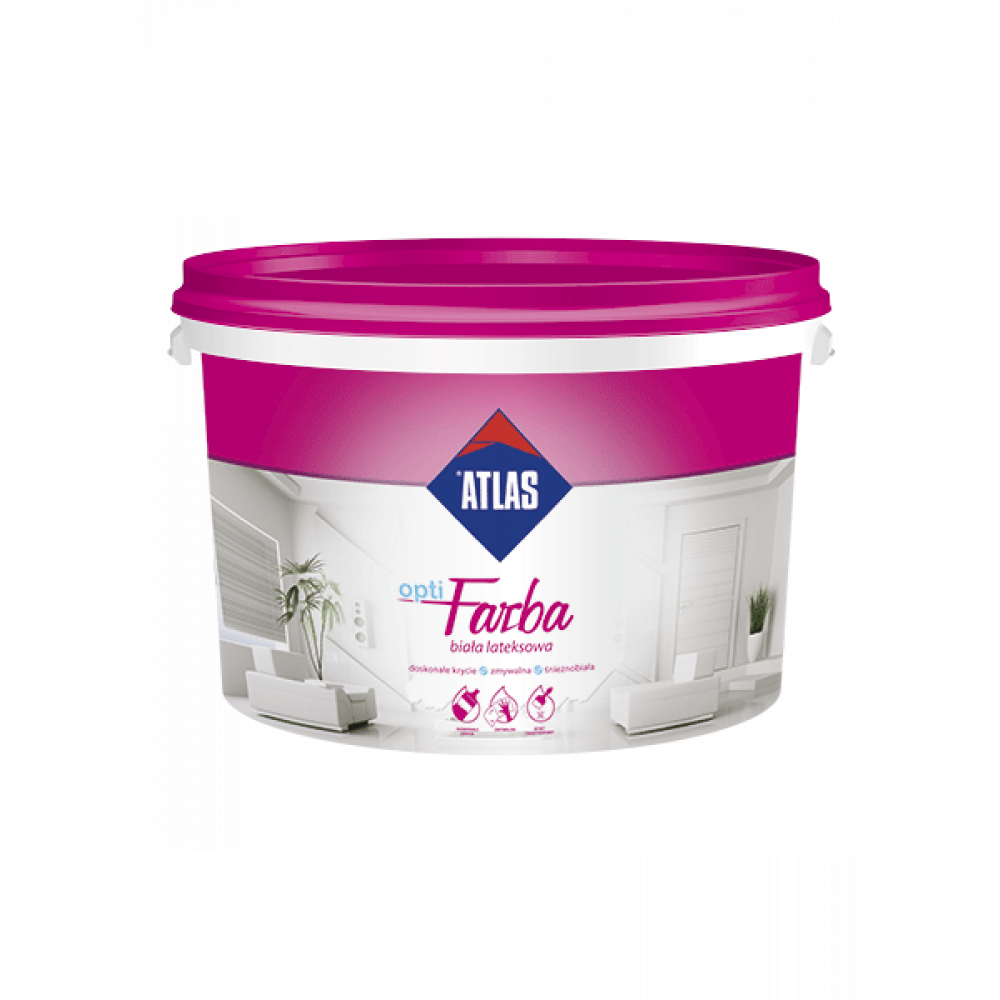 Фарба латексна інтер'єрна АТLAS optiFARBA 10л Фарба латексна інтер'єрна АТLAS optiFARBA 10л