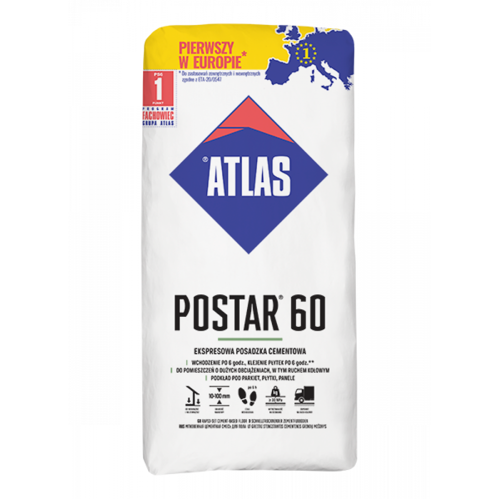 Стяжка для пола ATLAS POSTAR 60 25кг Стяжка для пола ATLAS POSTAR 60 25кг