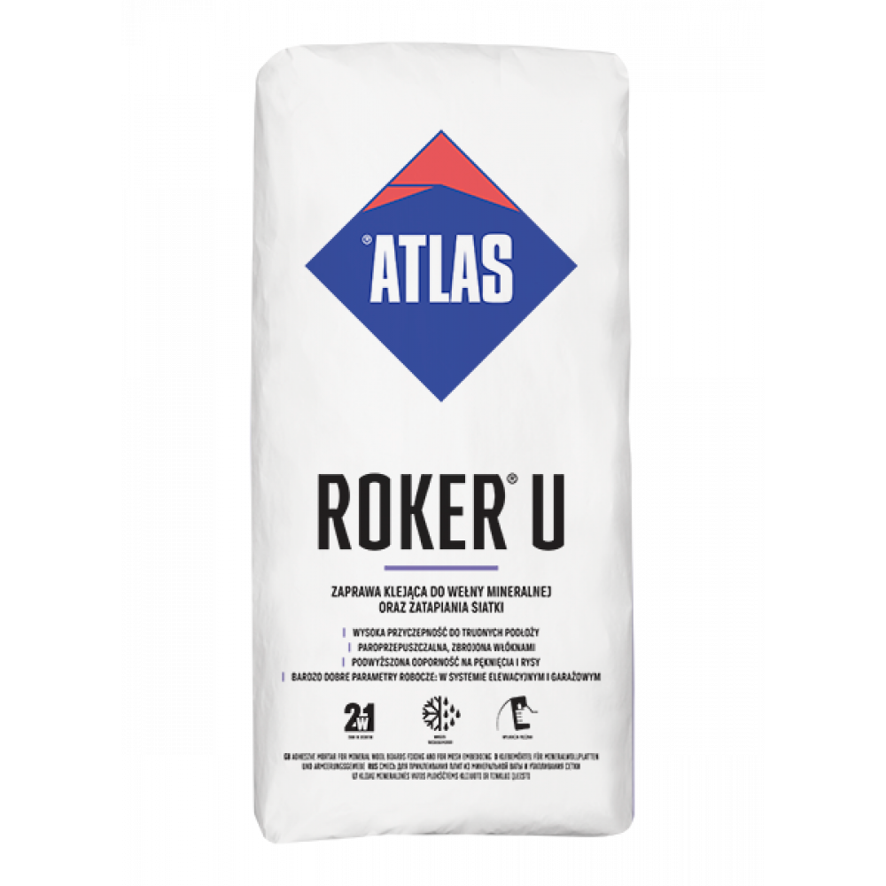 Клей для теплоізоляції АТLAS ROKER U 25кг  Клей для теплоізоляції АТLAS ROKER U 25кг