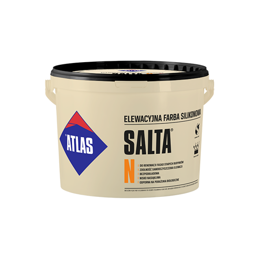 Фарба силіконова  для фасадів ATLAS SALTA N 10л. Фарба силіконова  для фасадів ATLAS SALTA N 10л.