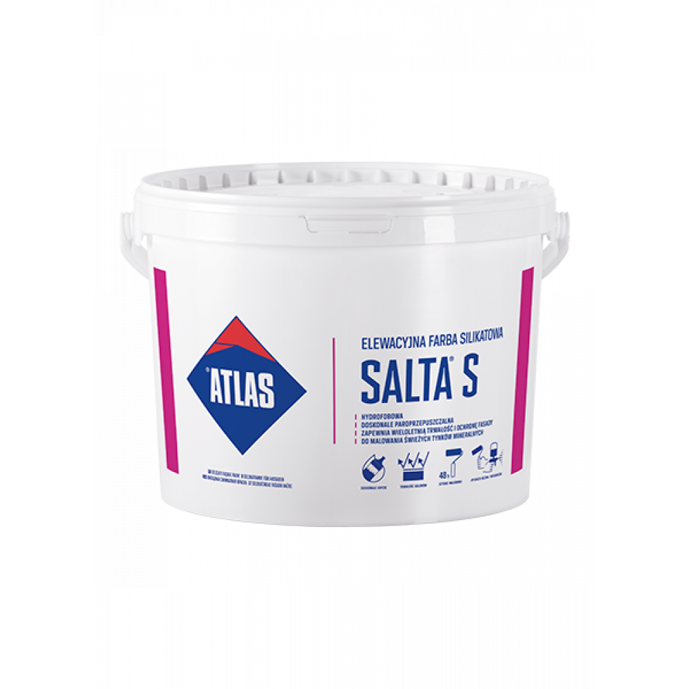 Фарба модифікована силікатна  для фасадів ATLAS SALTA S 10л. Фарба модифікована силікатна  для фасадів ATLAS SALTA S 10л.