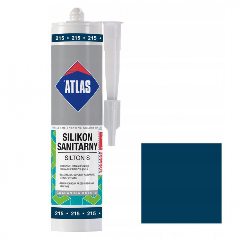 Герметик силіконовий санітарний ATLAS SILTON S 215 чорнильний 280ml Герметик силіконовий санітарний ATLAS SILTON S 215 чорнильний 280ml