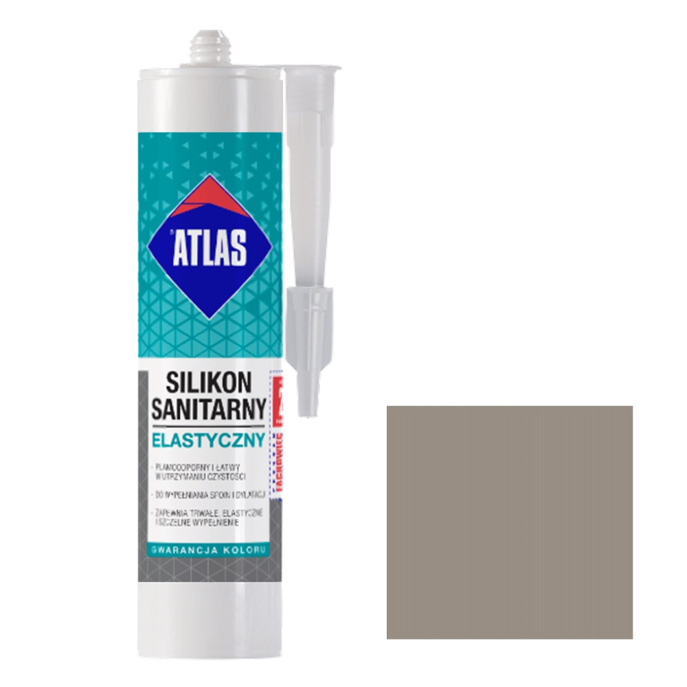 Герметик силіконовий санітарний ATLAS SILIKON ELASTYCZNY 211 цементний 280ml Герметик силіконовий санітарний ATLAS SILIKON ELASTYCZNY 211 цементний 280ml