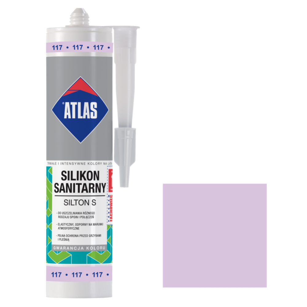 Герметик силіконовий санітарний ATLAS SILTON S 0117 фіолетовий 280ml Герметик силіконовий санітарний ATLAS SILTON S 0117 фіолетовий 280ml