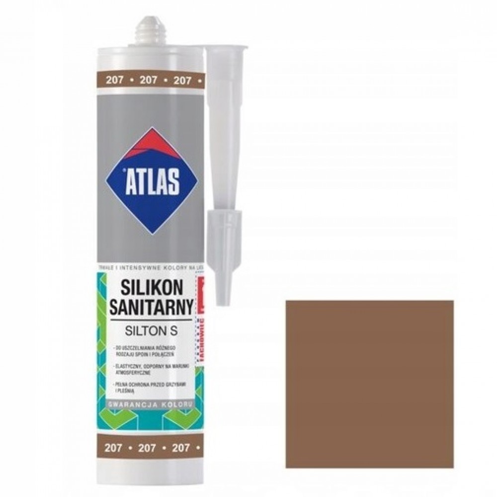Герметик силіконовий санітарний ATLAS SILTON S 0207 латте 280ml Герметик силіконовий санітарний ATLAS SILTON S 0207 латте 280ml
