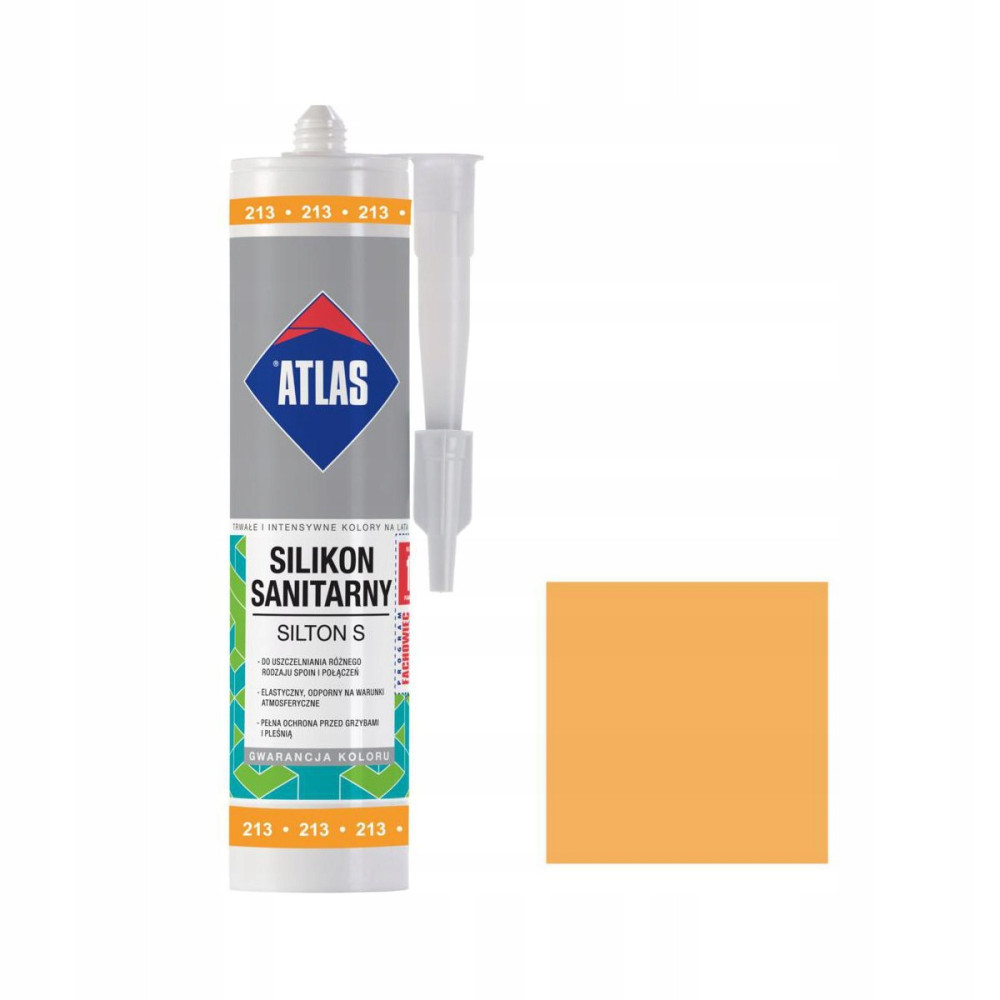 Герметик силіконовий санітарний ATLAS SILTON S 0213 мандариновий 280ml Герметик силіконовий санітарний ATLAS SILTON S 0213 мандариновий 280ml