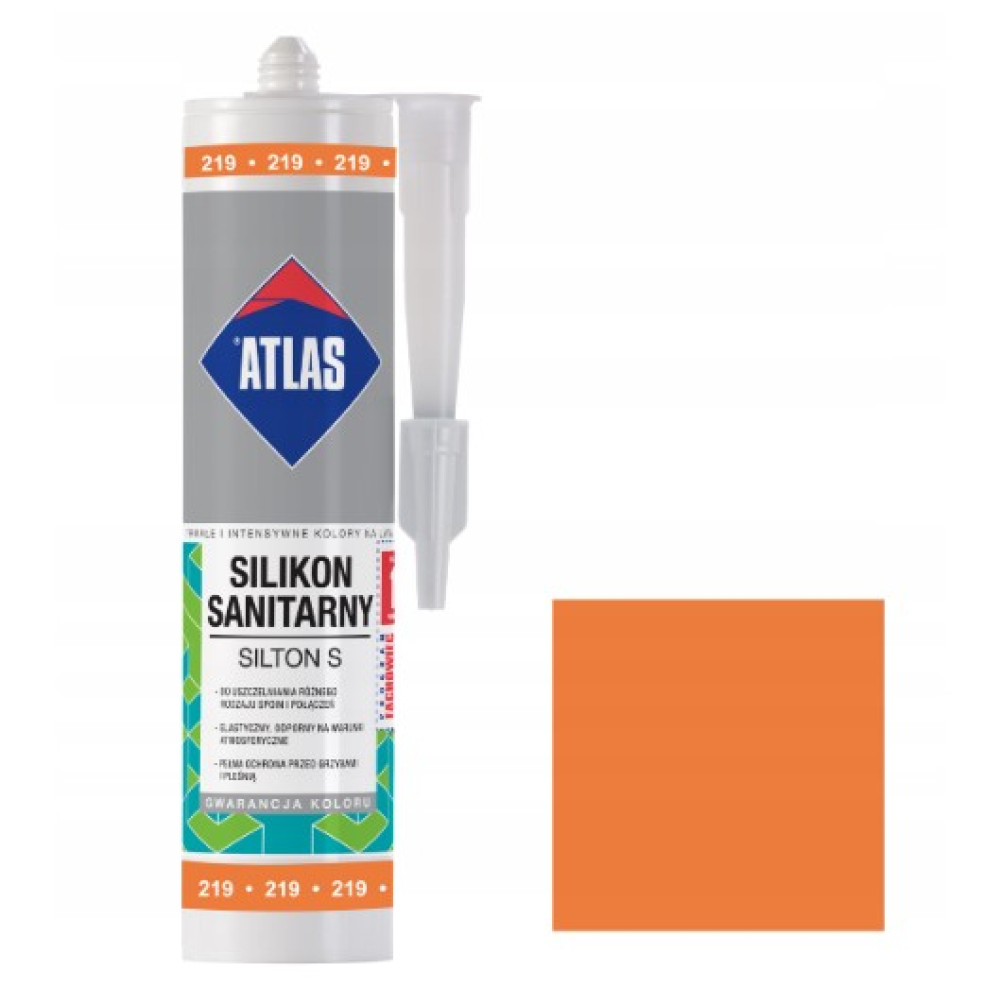 Герметик силіконовий санітарний ATLAS SILTON S 0219 апельсиновий 280ml Герметик силіконовий санітарний ATLAS SILTON S 0219 апельсиновий 280ml