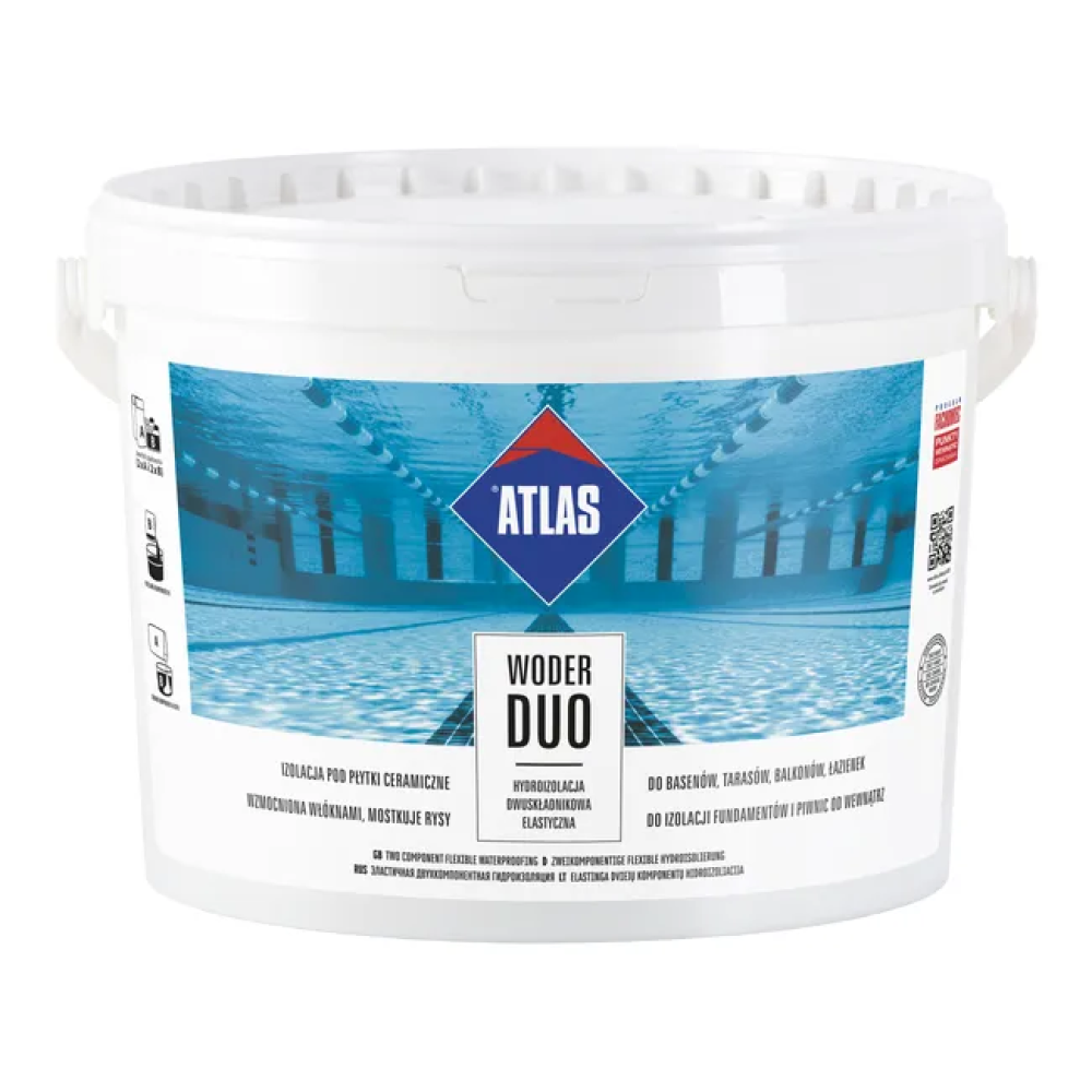 Гідроізоляційна суміш двокомпонентна ATLAS WODER DUO  16кг Гідроізоляційна суміш двокомпонентна ATLAS WODER DUO  16кг