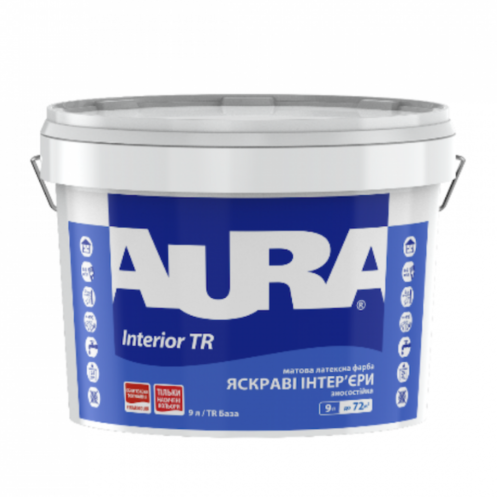 Фарба латексна матова AURA Interior TR 9 л Фарба латексна матова AURA Interior TR 9 л