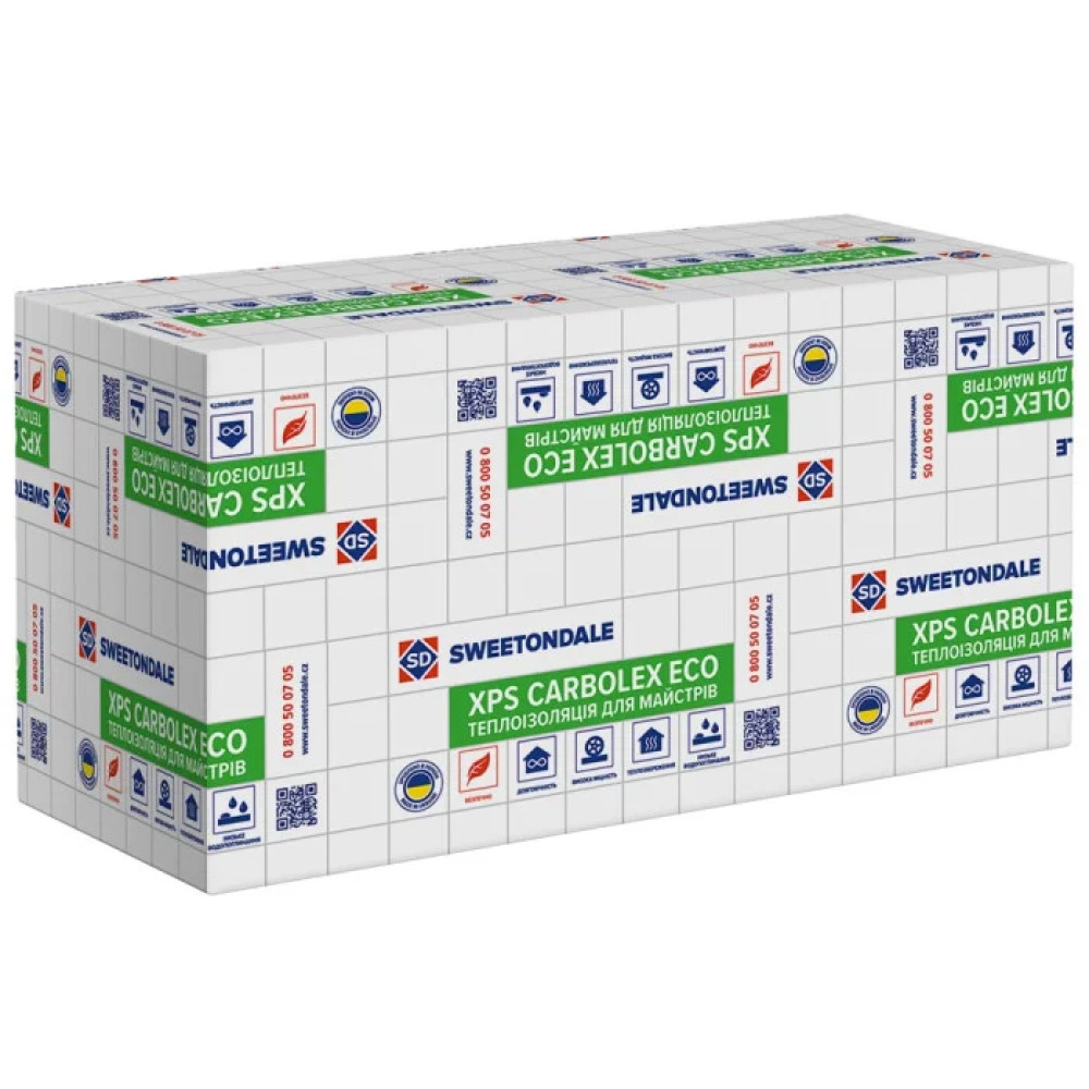 Екструдований пінополістирол КАРБОЛЕКС  ЕКО  35 1180*580*50/8л  Екструдований пінополістирол КАРБОЛЕКС  ЕКО  35 1180*580*50/8л