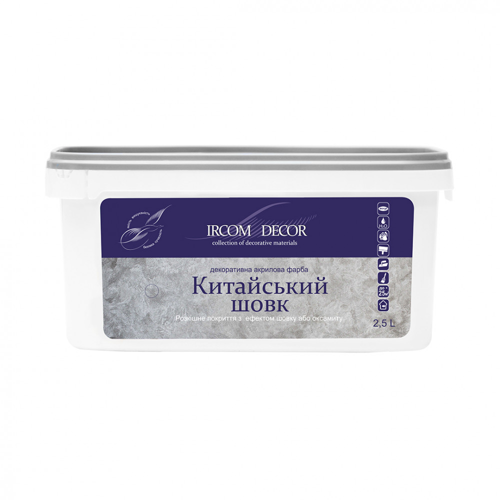 Декоративна фарба Китайський шовк білий Ірком 2,5 л Декоративна фарба Китайський шовк білий Ірком 2,5 л