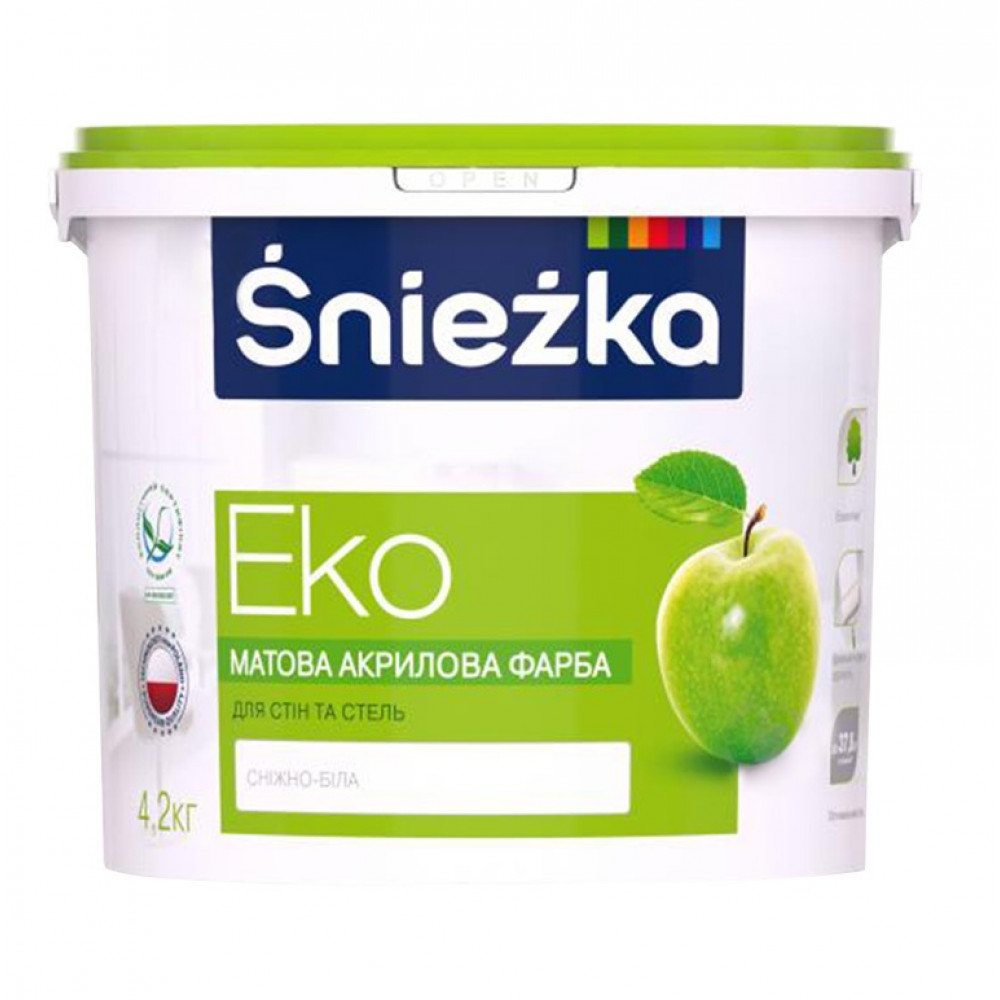 Фарба водоемульсійна Еко-снєжка (біла внутрішня) 7кг Фарба водоемульсійна Еко-снєжка (біла внутрішня) 7кг
