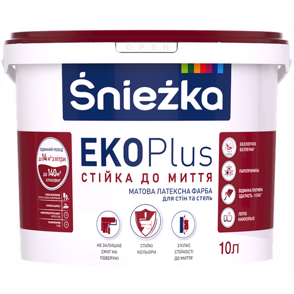 Фарба Еко-снєжка Plus латексна (матова) 10л Фарба Еко-снєжка Plus латексна (матова) 10л