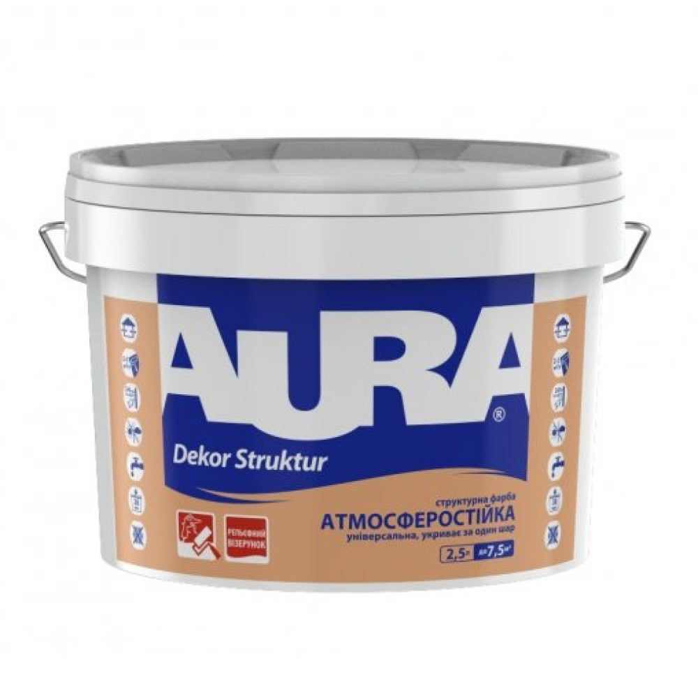 Фарба структурна  AURA Dekor Struktur2,5л Фарба структурна  AURA Dekor Struktur2,5л