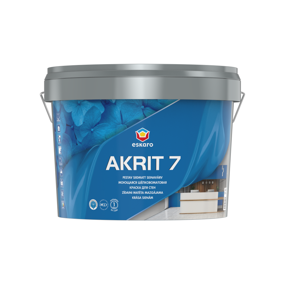 Фарба шовкоматова Akrit 7 ESKARO 9,5л Фарба шовкоматова Akrit 7 ESKARO 9,5л