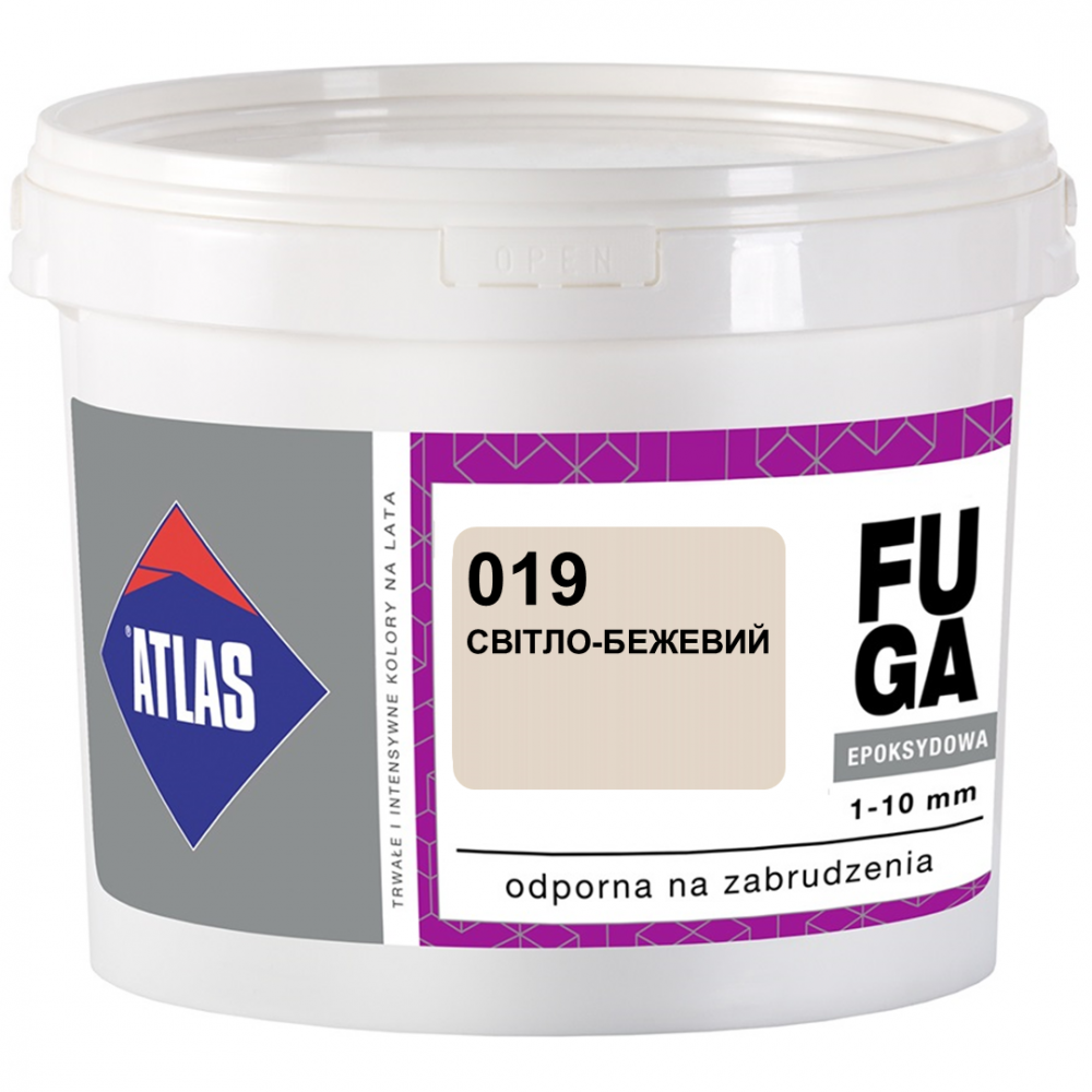 Фуга  ATLAS EPOKSYDOWA  (1-10мм) 019 світло-бежевий 5кг Фуга  ATLAS EPOKSYDOWA  (1-10мм) 019 світло-бежевий 5кг