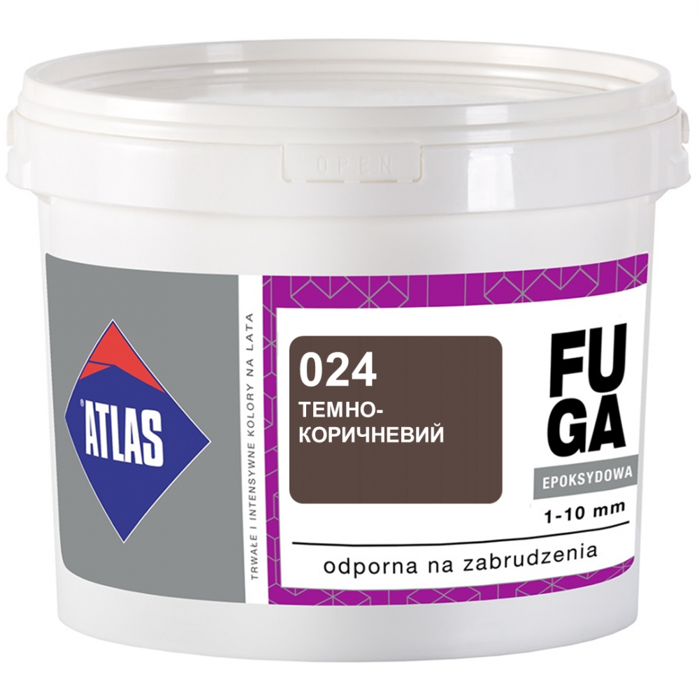 Фуга  ATLAS EPOKSYDOWA  (1-10мм) 024 темно-коричневий 5кг Фуга  ATLAS EPOKSYDOWA  (1-10мм) 024 темно-коричневий 5кг