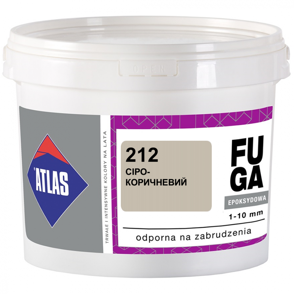 Фуга  ATLAS EPOKSYDOWA  (1-10мм) 212 сіро-коричневий 5кг Фуга  ATLAS EPOKSYDOWA  (1-10мм) 212 сіро-коричневий 5кг