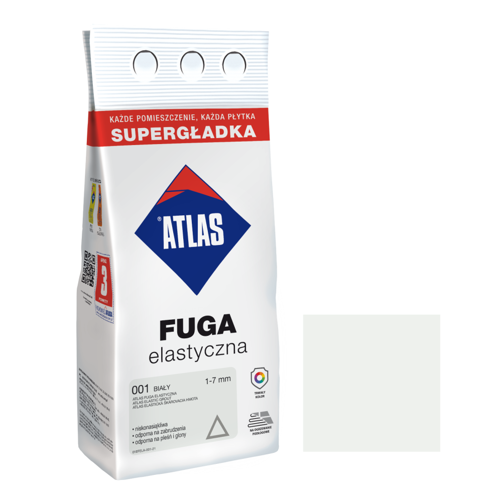 Фуга  АТЛАС ELASTYCZNA (1-7мм) 001 білий 2кг Фуга  АТЛАС ELASTYCZNA (1-7мм) 001 білий 2кг