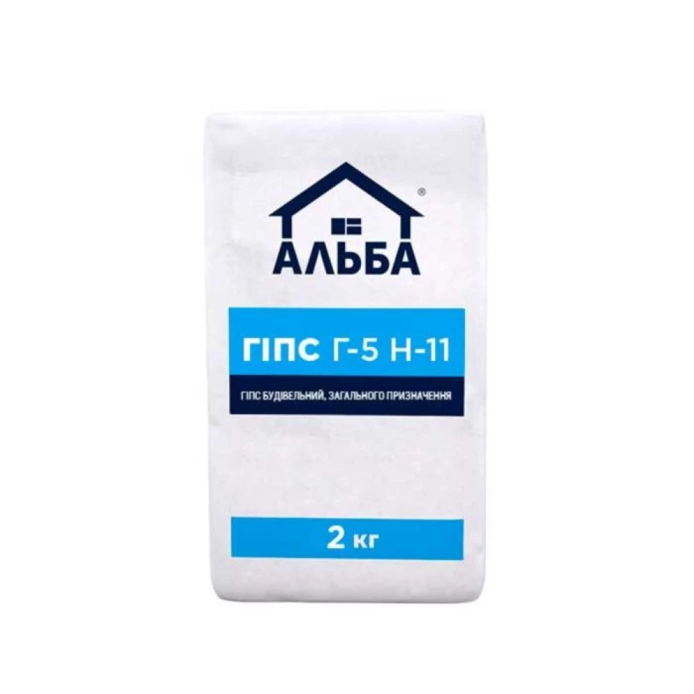 Гіпс будівельний Альба  2кг Гіпс будівельний Альба  2кг