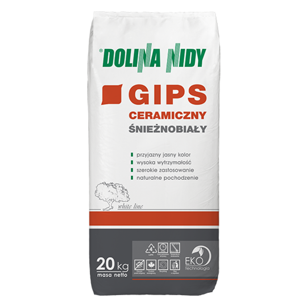 Гіпс керамічний сніжно-білий ATLAS DOLINA NIDY 20кг Гіпс керамічний сніжно-білий ATLAS DOLINA NIDY 20кг