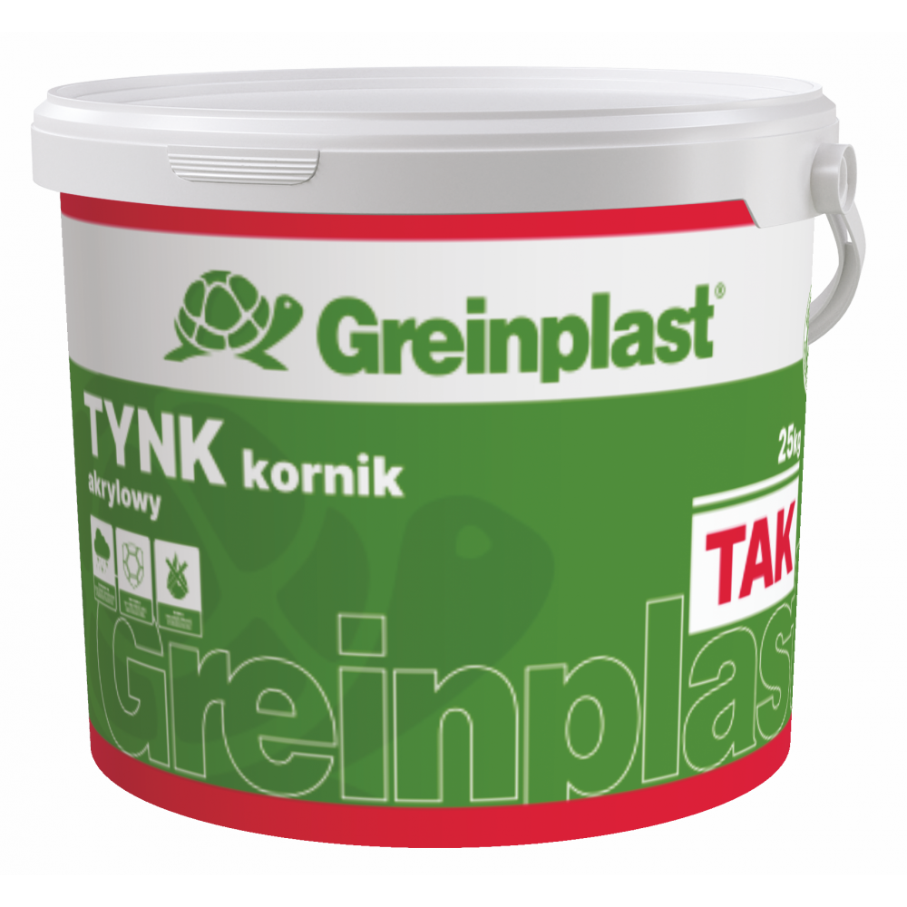 Штукатурка акрилова короїд 2,0 мм GREINPLAST TAK, база біла (А)  25кг Штукатурка акрилова короїд 2,0 мм GREINPLAST TAK, база біла (А)  25кг