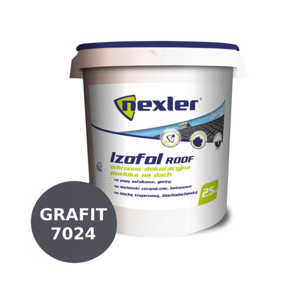 Фарба для даху NEXLER Izofol Roof графітовий (7024) 25кг. Фарба для даху NEXLER Izofol Roof графітовий (7024) 25кг.