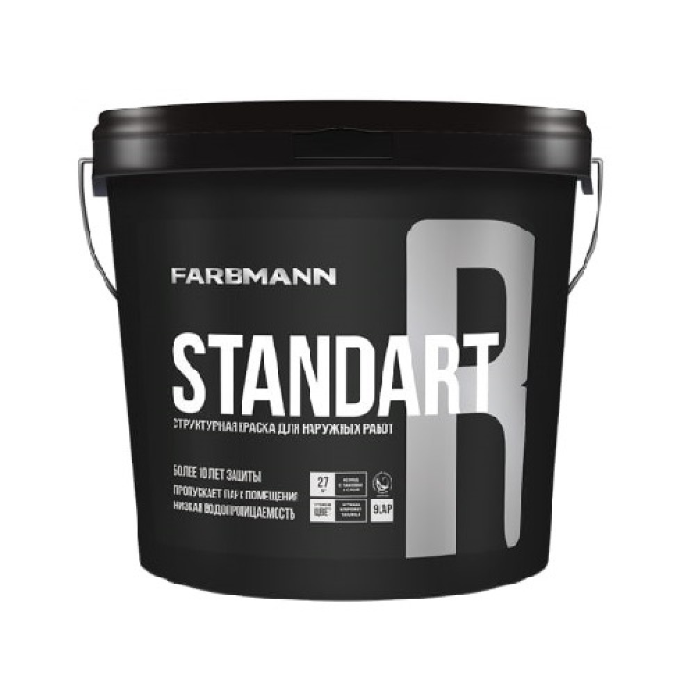 Фарба фасадна структурна Колорит Farbmann Standart R база LАP 4.5л Фарба фасадна структурна Колорит Farbmann Standart R база LАP 4.5л