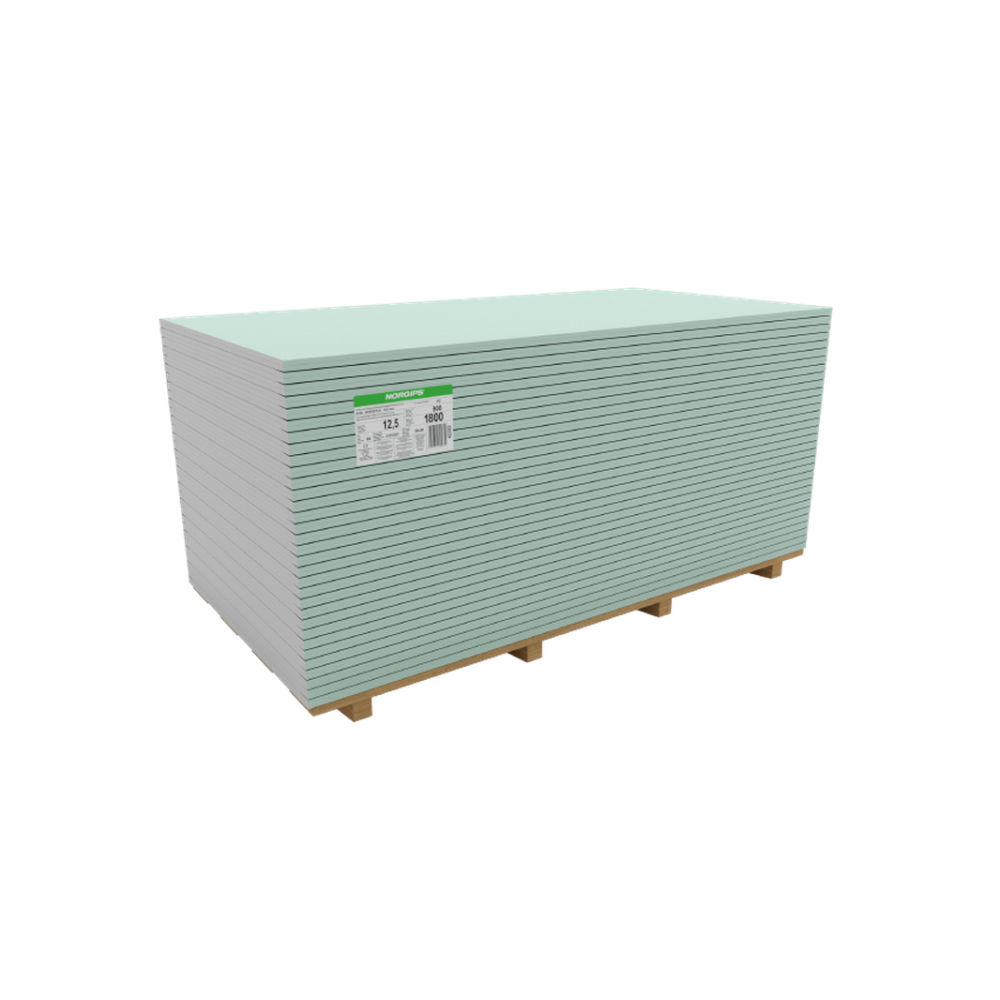 Гіпсокартон вологостійкий NORGIPS 12,5мм  1200х2600  Гіпсокартон вологостійкий NORGIPS 12,5мм  1200х2600