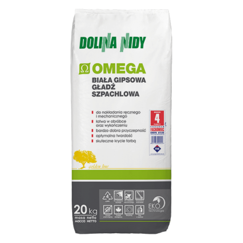 Шпаклівка гіпсова біла ATLAS DOLINA NIDY OMEGA 20 кг Шпаклівка гіпсова біла ATLAS DOLINA NIDY OMEGA 20 кг