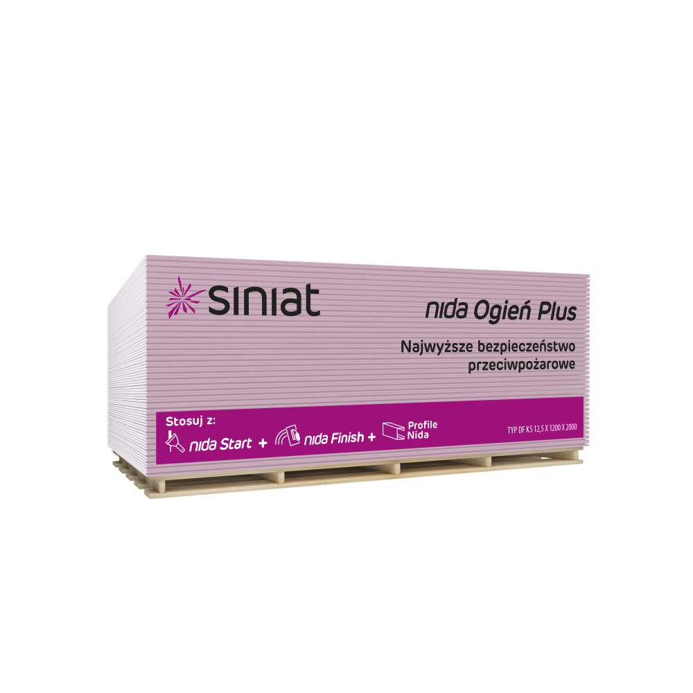 Гіпсокартон  NIDA FIRE PLUS вогнестійкий 1200х2600  Plato 12,5мм Гіпсокартон  NIDA FIRE PLUS вогнестійкий 1200х2600  Plato 12,5мм