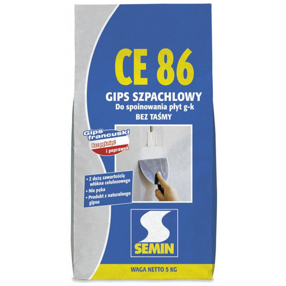 Шпаклівка гіпсова високоміцна SEMIN СЕ-86 25 кг   Шпаклівка гіпсова високоміцна SEMIN СЕ-86 25 кг