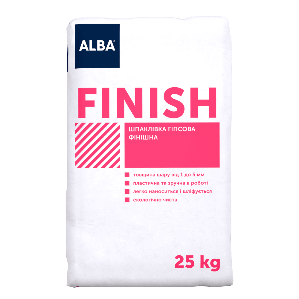 Шпаклівка гіпсова фінішна FINISH АЛЬБА 25 кг  Шпаклівка гіпсова фінішна FINISH АЛЬБА 25 кг