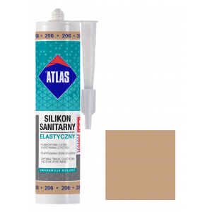 Герметик силіконовий санітарний ATLAS SILIKON ELASTYCZNY 206 капучіно 280ml Герметик силіконовий санітарний ATLAS SILIKON ELASTYCZNY 206 капучіно 280ml