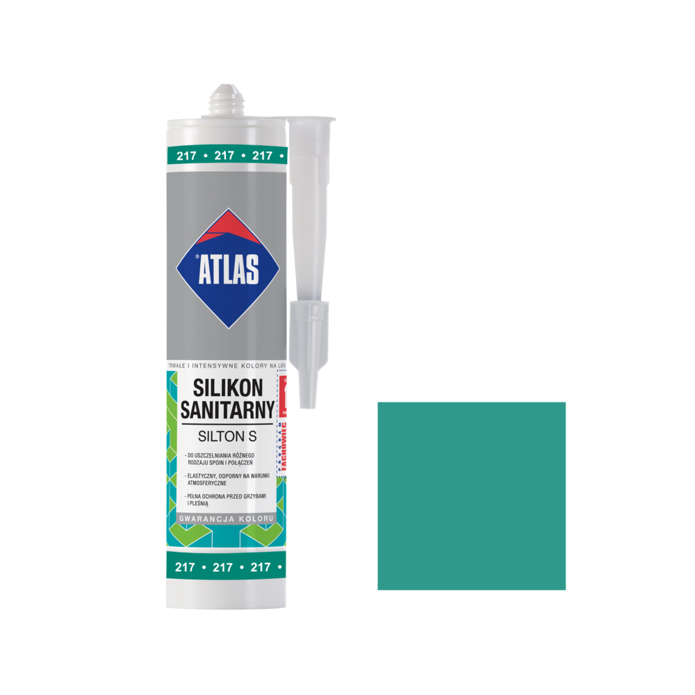 Герметик силіконовий санітарний ATLAS SILTON S 0217 смарагдовий 280ml Герметик силіконовий санітарний ATLAS SILTON S 0217 смарагдовий 280ml