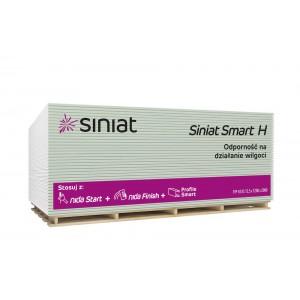 Гіпсокартон вологостійкий SINIAT SMART H 1200х2500  Plato 12,5 мм 