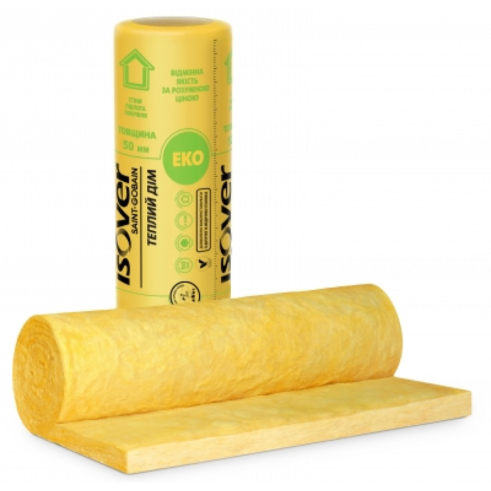 Скловата ISOVER Теплий дім  50х1220х7000 (17,08м2) Скловата ISOVER Теплий дім  50х1220х7000 (17,08м2)