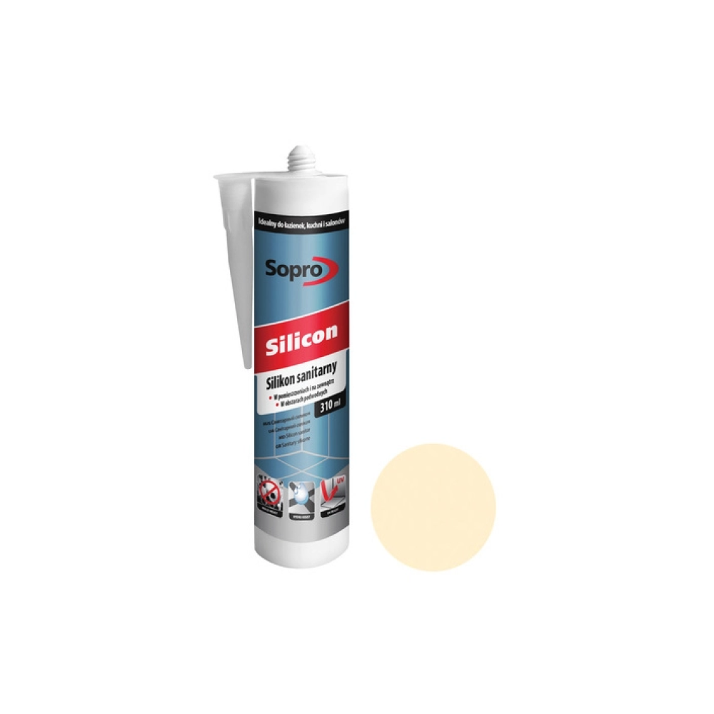 Герметик силіконовий санітарний SOPRO ваніль 30  310ml Герметик силіконовий санітарний SOPRO ваніль 30  310ml