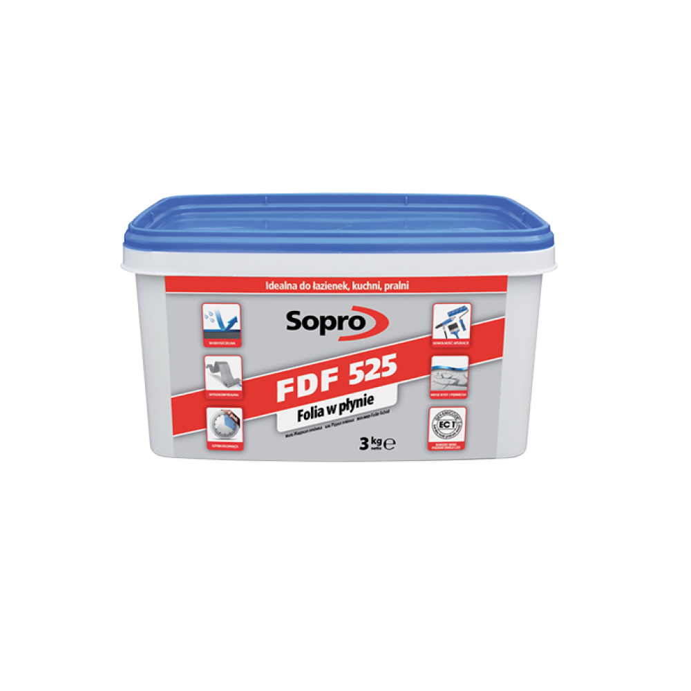 Гідроізоляція високоеластична однокомпонентна SOPRO FDF 525 3кг Гідроізоляція високоеластична однокомпонентна SOPRO FDF 525 3кг