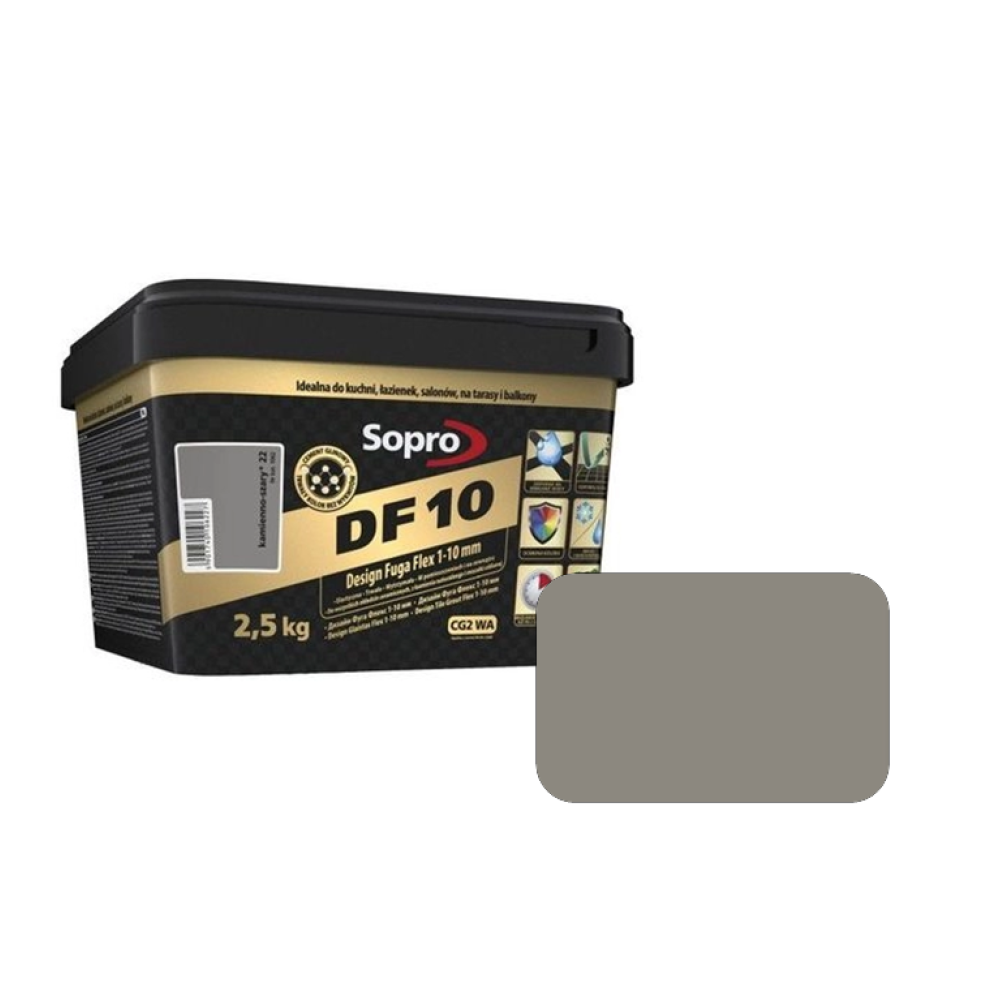 Фуга SOPRO DF10 22 камнево-сірий 2,5кг Фуга SOPRO DF10 22 камнево-сірий 2,5кг