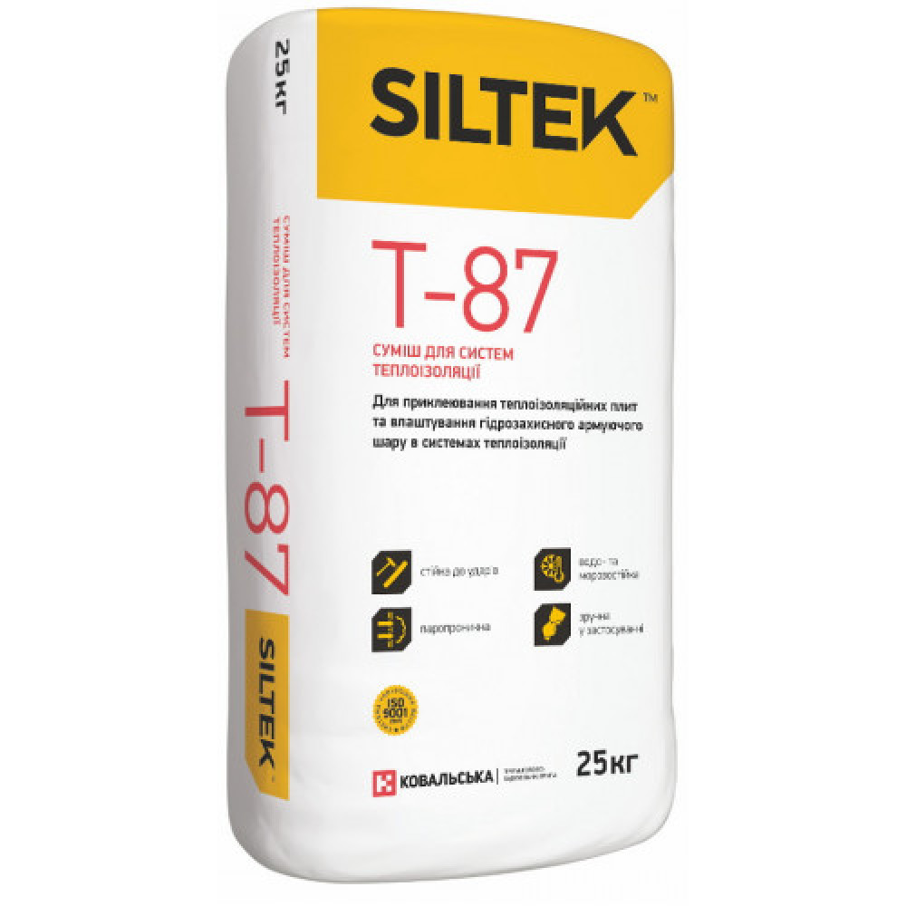 Суміш армуюча для теплоізоляції Т-87 SILTEK 25кг  Суміш армуюча для теплоізоляції Т-87 SILTEK 25кг