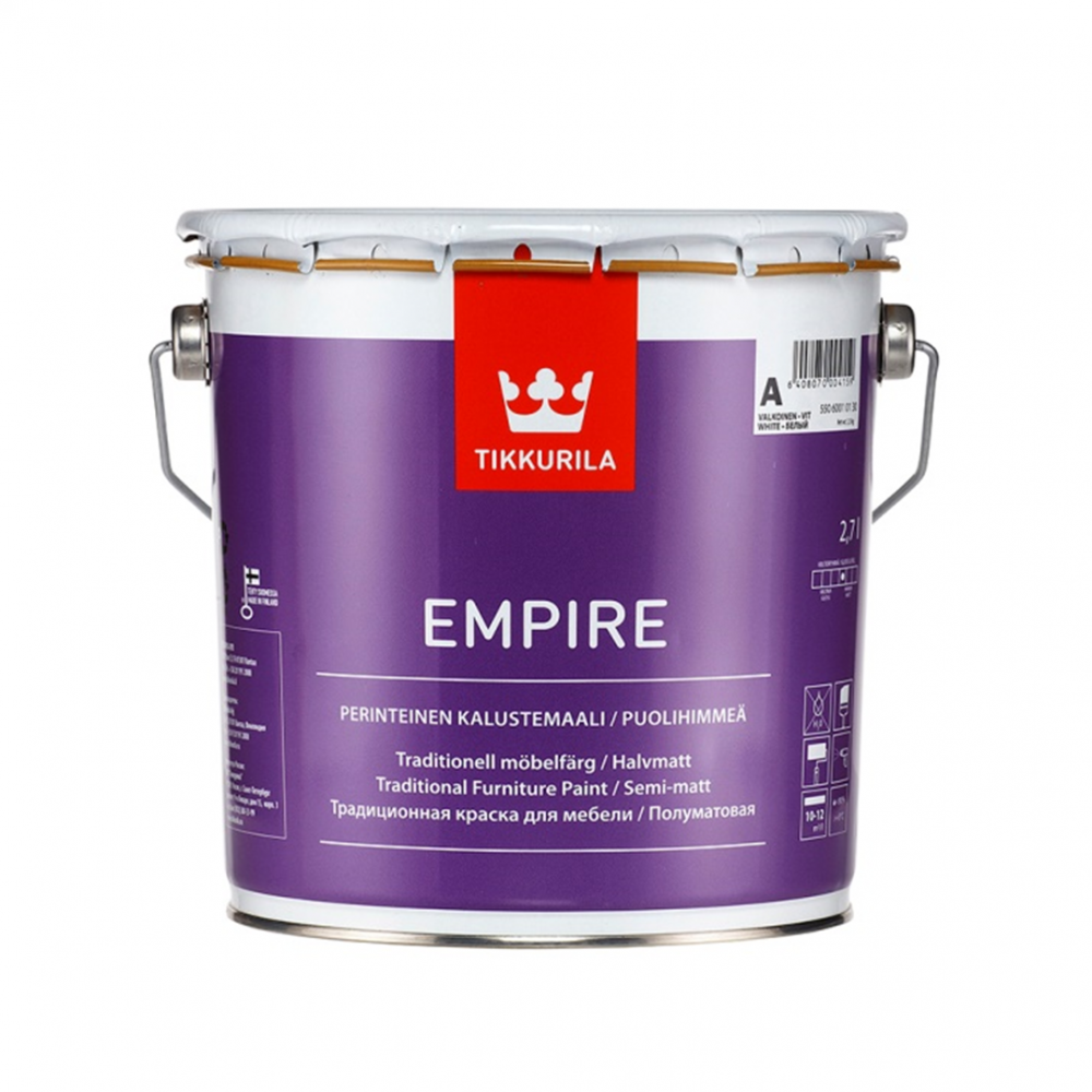 Краска алкидная Эмпире TIKKURILA базис А 2,7л Краска алкидная Эмпире TIKKURILA базис А 2,7л